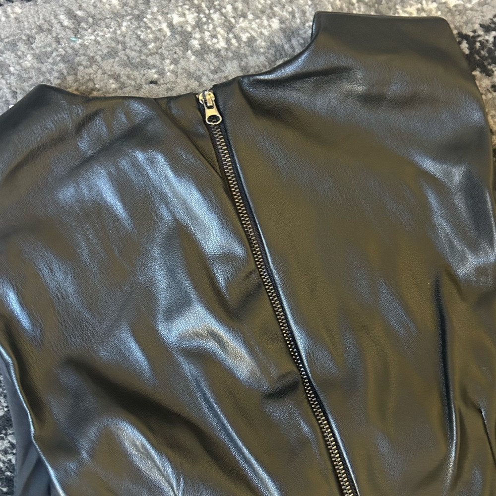 NWT HOUSE OF HARLOW 1960 Faux Leather Sleeveless Midi Dress - Picture 9 of 9